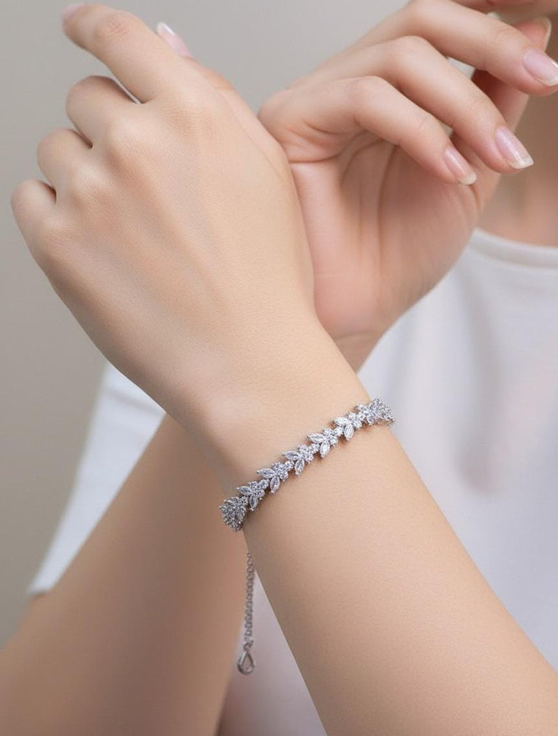 Divina CZ Jewelry Set with Earrings and Bracelet
