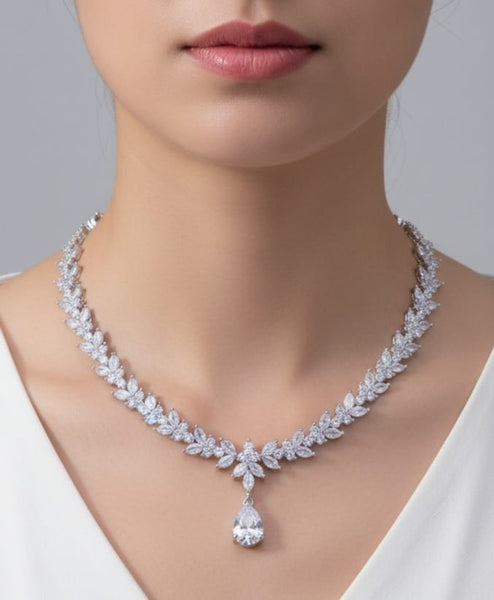 Divina CZ Jewelry Set with Earrings and Bracelet
